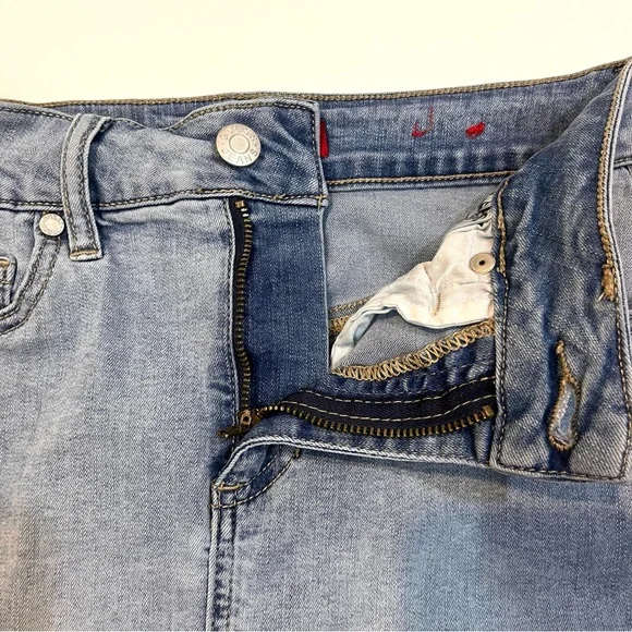 Guess Stretchy Jean Skirt With Stripes - Picture 7 of 10